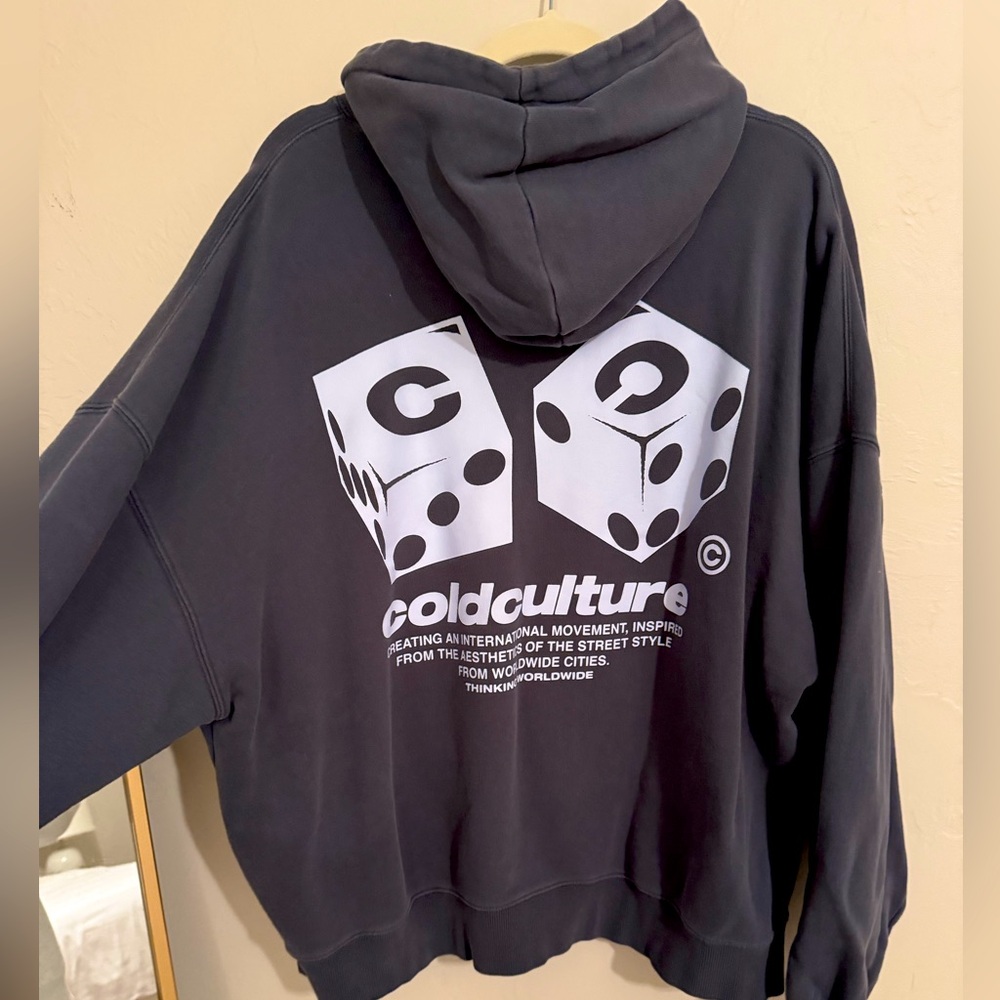 Cold Culture dice hoodie slate blue